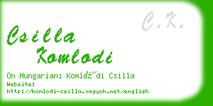 csilla komlodi business card